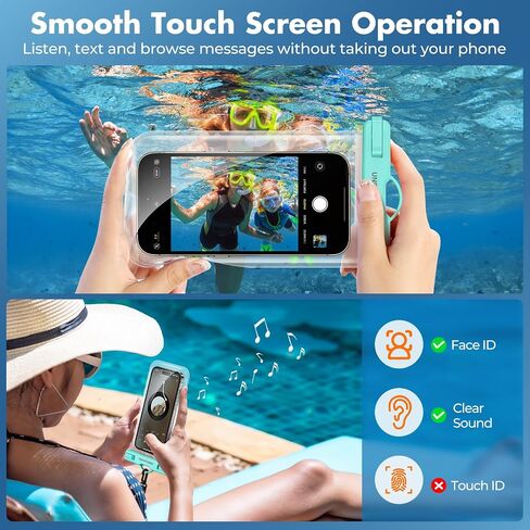 UNBREAKcable Waterproof Phone Pouch, IPX8 Universal Waterproof Phone Case Dry Bag with Lanyard for iPhone 15 14 13 12 11 Pro Max XR X XS SE 8 Plus Samsung S23 S22 Ultra S21 S10 Pixel up to 7", 2 Pack in Saudi Arabia
