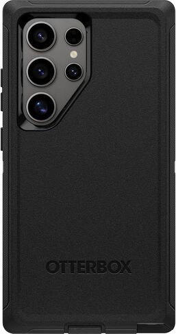 OtterBox Samsung Galaxy S24 Ultra Defender Series Case - BLACK, rugged & durable, with port protection, includes holster clip kickstand in Saudi Arabia