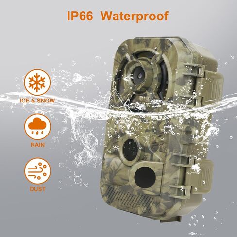 كاميرا XJwecavi Trail مع رؤية ليلية نشطة مقاومة للماء IP66 32MP 2.7K HD بدون توهج بالأشعة تحت الحمراء LED 2.0 بوصة LCD لمراقبة الحياة البرية في الهواء الطلق، كاميرات ألعاب كاميرا الصيد مع بطاقة مايكرو 32 جيجا مجانًا in Saudi Arabia
