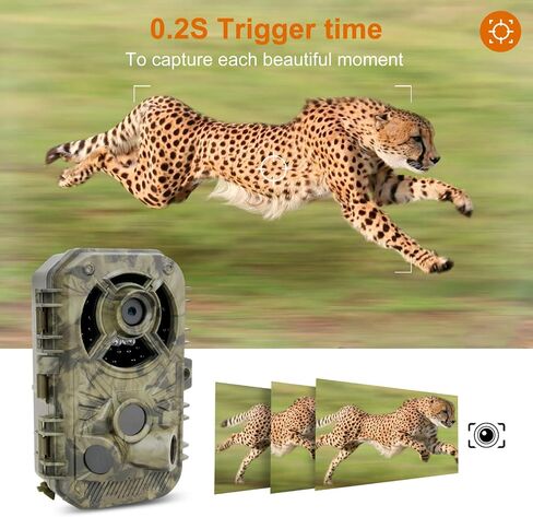 كاميرا XJwecavi Trail مع رؤية ليلية نشطة مقاومة للماء IP66 32MP 2.7K HD بدون توهج بالأشعة تحت الحمراء LED 2.0 بوصة LCD لمراقبة الحياة البرية في الهواء الطلق، كاميرات ألعاب كاميرا الصيد مع بطاقة مايكرو 32 جيجا مجانًا in Saudi Arabia