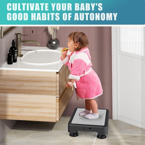 SPACELEAD Mobility Step Stool for Adults & Seniors, Anti-Slip Bathroom Step Stool,Portable Stair Assist Indoor/Outdoor, Platform Step for Kitchen, Office, and Bedroom, 600lbs Capacity, Black-Black in Saudi Arabia
