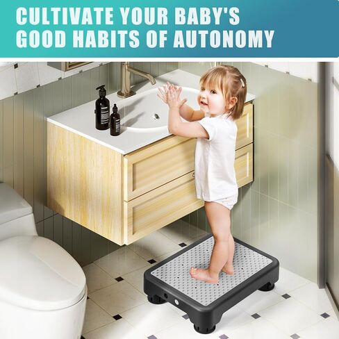 SPACELEAD Mobility Step Stool for Adults & Seniors, Anti-Slip Bathroom Step Stool,Portable Stair Assist Indoor/Outdoor, Platform Step for Kitchen, Office, and Bedroom, 600lbs Capacity, Black-Black in Saudi Arabia