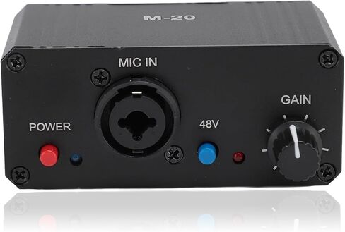معزز كسب الميكروفون Preamp للميكروفون، مخرج طاقة فانتوم XLR بقدرة 48 فولت للميكروفون الديناميكي والمكثف in Saudi Arabia