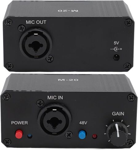 معزز كسب الميكروفون Preamp للميكروفون، مخرج طاقة فانتوم XLR بقدرة 48 فولت للميكروفون الديناميكي والمكثف in Saudi Arabia