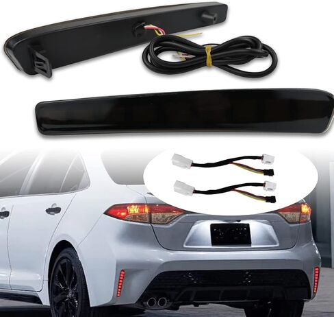 مصباح LED أمامي للضباب أثناء النهار باللون الأبيض/العنبر من Switchback مع ميزة ضوء إشارة الانعطاف LED فلاش ديناميكي متوافق مع ملحقات Toyota Corolla 2021-2022 L LE XLE الهجين (مصباح الضباب الأمامي) in Saudi Arabia