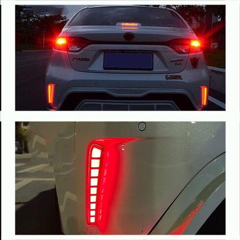 مصباح LED أمامي للضباب أثناء النهار باللون الأبيض/العنبر من Switchback مع ميزة ضوء إشارة الانعطاف LED فلاش ديناميكي متوافق مع ملحقات Toyota Corolla 2021-2022 L LE XLE الهجين (مصباح الضباب الأمامي) in Saudi Arabia