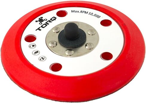 TORQ BUFLC201 R5 Dual-Action Backing Plate with Hyper Flex Technology, Red (5 Inch) in Saudi Arabia
