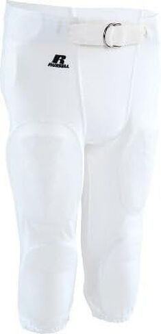 Russell Athletic Youth No Fly Practice Football Pant with Snaps and Belts, White, Medium in Saudi Arabia