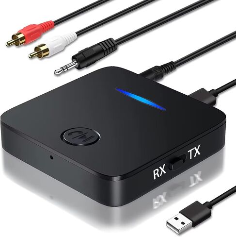AMANKA Bluetooth Transmitter for TV Audio Bluetooth Adapter for Stereo Receiver Bluetooth Transmitter Receiver 2 in 1 Aux Bluetooth Adapter Low Latency for TV Laptop PC Wireless Headphones Speakers in Saudi Arabia