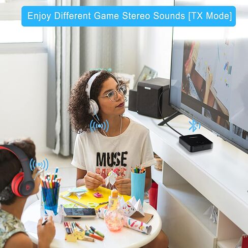 AMANKA Bluetooth Transmitter for TV Audio Bluetooth Adapter for Stereo Receiver Bluetooth Transmitter Receiver 2 in 1 Aux Bluetooth Adapter Low Latency for TV Laptop PC Wireless Headphones Speakers in Saudi Arabia