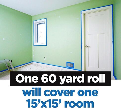 شريط الرسام سكوتش بلو الأصلي متعدد الأسطح، 1.88 بوصة. × 60 ياردة، أزرق، شريط طلاء يحمي الأسطح ويزيل بسهولة، شريط طلاء للاستخدام الداخلي والخارجي (2090-48NC) in Kuwait