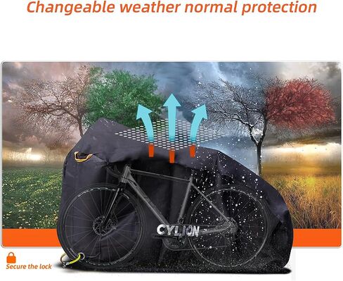 CYLION Bike Cover Outdoor Waterproof Bicycle Covers,210D Heavy Duty Ripstop Bike Storage with Reflective Strips,Anti Dust Rain Snow UV with Lock Holes in Saudi Arabia