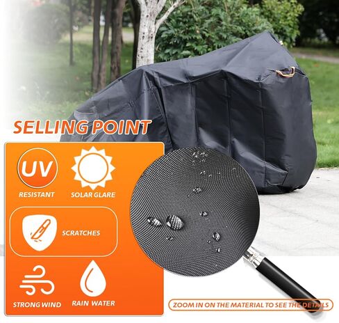 CYLION Bike Cover Outdoor Waterproof Bicycle Covers,210D Heavy Duty Ripstop Bike Storage with Reflective Strips,Anti Dust Rain Snow UV with Lock Holes in Saudi Arabia