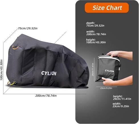 CYLION Bike Cover Outdoor Waterproof Bicycle Covers,210D Heavy Duty Ripstop Bike Storage with Reflective Strips,Anti Dust Rain Snow UV with Lock Holes in Saudi Arabia