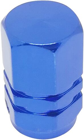 4 PCS Style Polished Aluminum Chrome Tire Valve Stem Caps (Blue) in Saudi Arabia