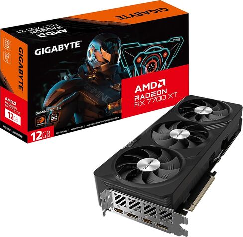 بطاقة رسومات GIGABYTE Radeon RX 7700 XT Gaming OC 12G، 3X WINDFORCE Fans 12GB 192-bit GDDR6، بطاقة فيديو GV-R77XTGAMING OC-12GD in Saudi Arabia