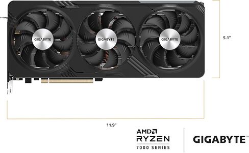 بطاقة رسومات GIGABYTE Radeon RX 7700 XT Gaming OC 12G، 3X WINDFORCE Fans 12GB 192-bit GDDR6، بطاقة فيديو GV-R77XTGAMING OC-12GD in Saudi Arabia