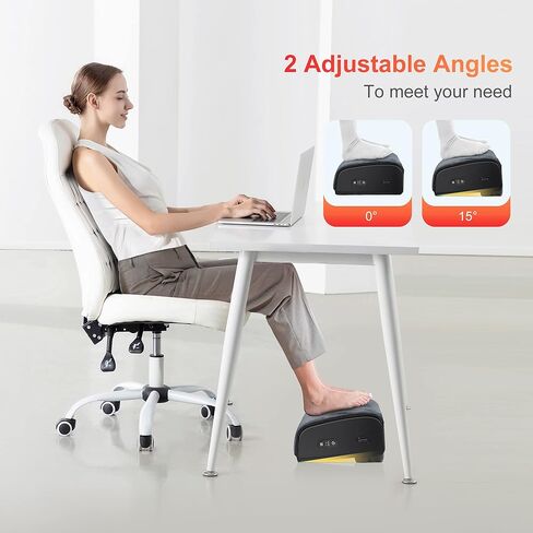 Comfier Heated Foot Rest for Under Desk at Work&Foot Warmer,Adjustable Ergonomic Foot Stand,Office Chair&Home Gaming Desk Footstool,Memory Foam Support Cushion for Back Pain Relief,Gifts for Men,Women in Kuwait