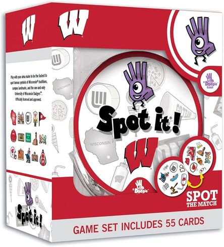 MasterPieces Game Day - NCAA Wisconsin Badgers Spot It Game For Kids, Adults, And Family in Saudi Arabia