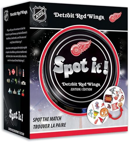 لعبة MasterPieces Game Day - لعبة NHL Detroit Red Wings Spot It للأطفال والكبار والعائلة in Kuwait