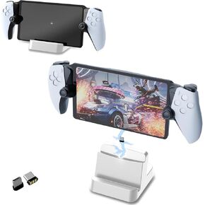 قاعدة شحن NINKI متوافقة مع قاعدة شحن وحدة تحكم بوابة PlayStation، محطة شحن حامل ملحقات بوابة PlayStation، محطة شحن عالية السرعة لبوابة PS مع قابس من النوع C باللون الأسود in Kuwait