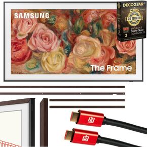 SAMSUNG QN43LS03DAFXZA 43 inch The Frame QLED 4K Smart TV 2024 Bundle 43 inch The Frame Customizable Bezel Modern Brown