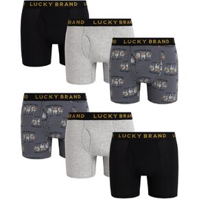 Lucky Brand Men's Underwear - Casual Stretch Boxer Briefs (6 Pack)