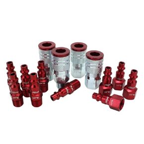 Milton S-314MKIT ColorFit Coupler & Plug Kit - (M-Style, Red) - 1/4" NPT, (14-Piece)
