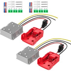 18V to 12V Step Down Converter Compatible with Milwaukee 18V Battery Power Wheel Battery Adapter DC 12V 20A 240W Buck Converter Regulator with 30A Fuse & Wire Terminal