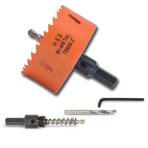 6 Inch Hole Saw with Arbor for Metal Wood and Plastic Cutting, 152mm Bi-Metal Hole Cutter for Different Project with Smooth and Flat Drilling Edge, Fast Chip Removal, Handy Hole Saw Kit Set
