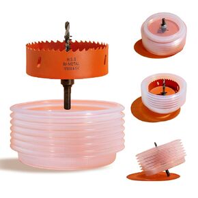 6.25 Hole Saw for Recessed Lights Can Lights, 6-1/4 Inch Hole Cutter with Dust Bowl Catcher for Led Recessed Lighting 6 Inch and Wood Metal Drywall, Bi-Metal Construction