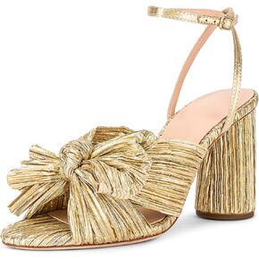 MICIFA Women's Bow Knot Heeled Sandals Open Toe High Block Ankle Strap Chunky Heels Bride Wedding Shoes