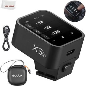 Godox X3C X3 C X3-C Trigger, Godox Flash Trigger, Touch Screen TTL Wireless Flash Trigger, with TCM Conversion, Built-in 3.7V 850mAh Li-Ion Battery, Approx 7 Days Standby for Canon Cameras (X3-C)