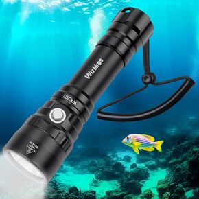 Wurkkos WK20S Scuba Diving Flashlight - 2000 Lumen Super Bright Dive Light,90CRI 5000K LED IPX8 Waterproof Underwater Torch,USB Charger Rechargeable Diving Torch for Depth Cave