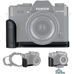 Metal Hand Grip L Bracket for Fuji Fujifilm X-T30 II X-T30 X-T20 X-T10 Anti-Slip Holder, w/Battery Memory Card Compartment Opening & Speaker Hole, Replaces MHG-XT10