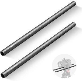 NEEWER 15 mm Carbon Fibre Extension Rods Pack of 2, Compatible with SmallRig Compatible with Tilta Shoulder Support System 15 mm Rail Follow Focus for DSLR Camera, SR002 (30 cm)