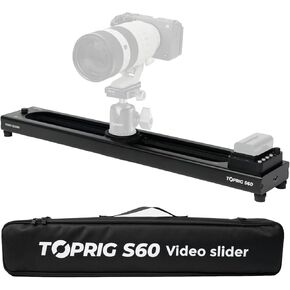 Accsoon toprig Camera Slider, Adjustable 24''/60cm Motorized Aluminum Alloy Video Slider with Full Button Control, Support APP-Video Mode/Time-lapse/Loop Mode, 120° Panoramic Shooting, Easy to Install