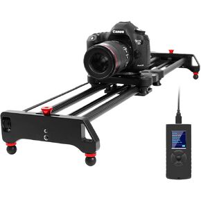 GVM Motorized Camera Slider, 31" Carbon Fiber Dolly Rail Camera Slider with Time-Lapse Photography, Tracking Shooting and 120 Degree Panoramic Shooting for Most Cameras, with Remote Controller