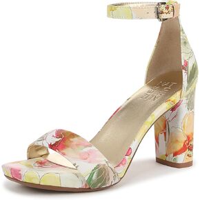 Naturalizer Women's Joy Heeled Sandal, Purple Satin Fabric, 10 Wide
