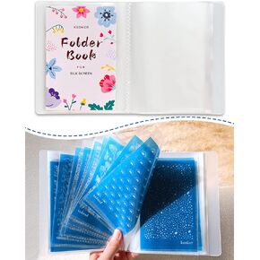 KEOKER Folder Book with Plastic Sleeves, 40 Pockets Presentation Book with Sheet Protectors for KEOKER Silk Screen Stencil for Polymer Clay.