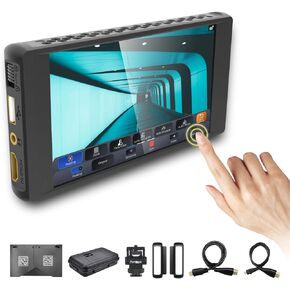 Portkeys PT6 Camera Field Monitor 5.2" 600nit Touchscreen Camera Monitor Vertical Shooting Stretch 3D LUT Output Wide Color Gamut New Peaking RGB Waveform for DSLR