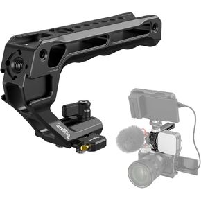 SMALLRIG Lightweight NATO Top Handle, Quick Release NATO Grip w/NATO Rail for DSLR Camera Cage, Universal Top Handle with 5 Cold Shoe Adapters - 4345