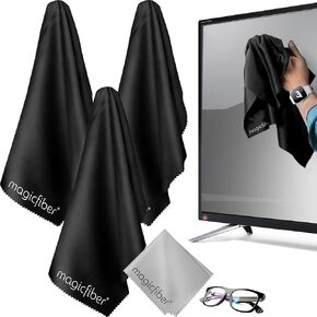 MagicFiber Extra Large Microfiber Cleaning Cloth - Premium Cloth for TV, Screens, Windows, Mirrors - Stocking Stuffers for Adults, Men, Women, Him, Her, Teens