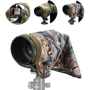 NEEWER PB020 Large Waterproof Rain Cover for Canon Sony Nikon Fujifilm DSLR Camera & Lenses up to 400 mm on Both Sides Camouflage Green Nylon