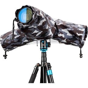 Professional Waterproof Camera Rain Cover Rain Coat for Canon Nikon Sony Fujifilm and More DSLR Mirrorless Cameras with Lens, Camera Accessories for Photography Rain Gear