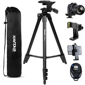 Endurax 60'' Camera Tripod Camera Stand for Canon Rebel Eos Nikon DSLR, Travel Tripods for Phone Tablet with Remote Black