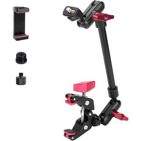 22"/57cm Adjustable Magic Arm with Super Clamp Camera Mount, Articulating Arm Friction Magic Arm Camera Mount Clamp with 1/4" Thread for LED Light Microphone Video Rig Tripod in Kuwait