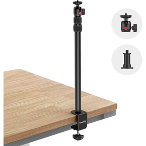 SmallRig Camera Desk Mount Table Stand, Adjustable Light Stand 15"-35", Tabletop C Clamp for DSLR Camera, Ring Light, Live Streaming, Photo Video Shooting