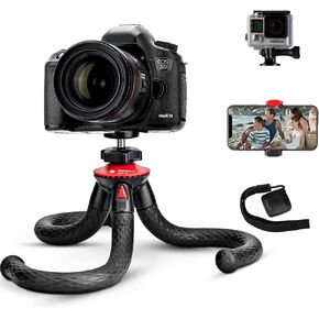 Tripod for iPhone, Fotopro Flexible Camera Tripod with Remote for iPhone 15, Waterproof and Anti-Crack Phone Tripod Stand Portable Travel Tripod for Live Streaming Vlogging Video