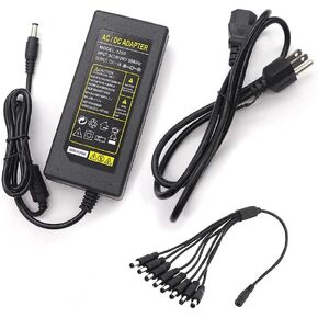 محول طاقة كاميرا الأمن ثنائي الشق، 12 فولت 5 أمبير 100 فولت-240 فولت، محول طاقة الكاميرا 8 اتجاهات، كابل مقسم الطاقة لـ CCTV/الكاميرا/DVR in Kuwait